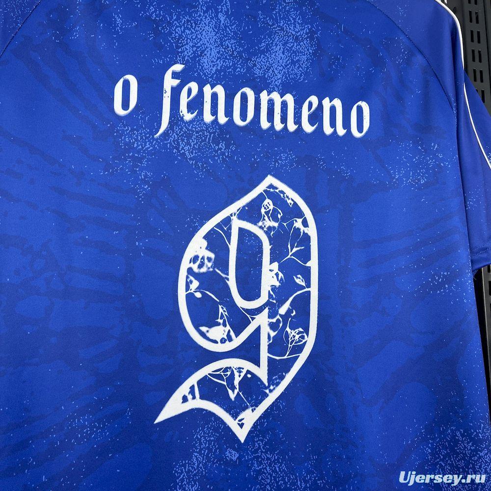 2025 Mens Brazil O Fenomeno#9 Comma Football Blue Jersey