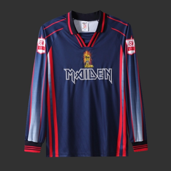 Retro 98/99 West Ham United x Iron Maiden Long Sleeve Navy Jersey