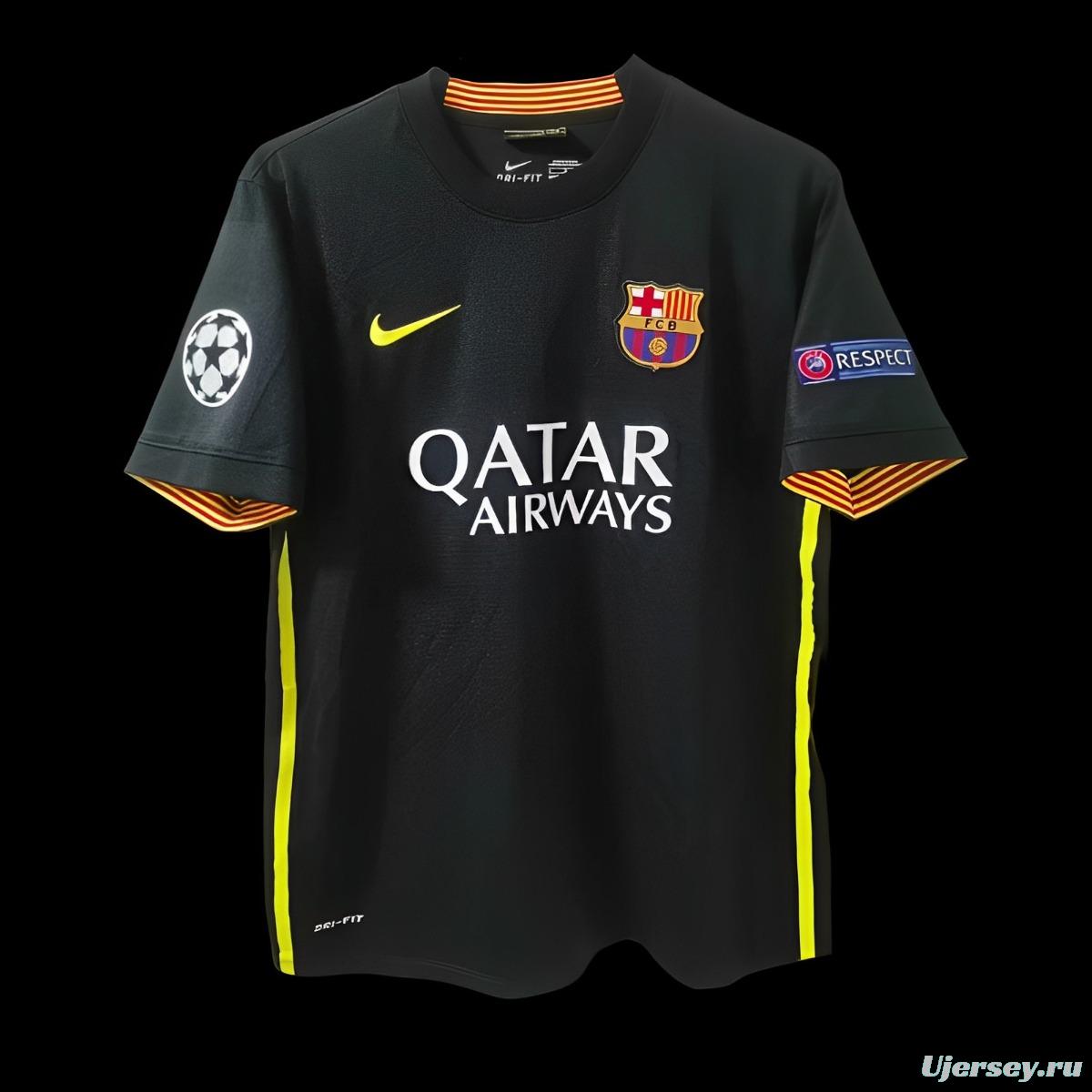 Retro 13/14 Barcelona Third Black Jersey With UCL Patches