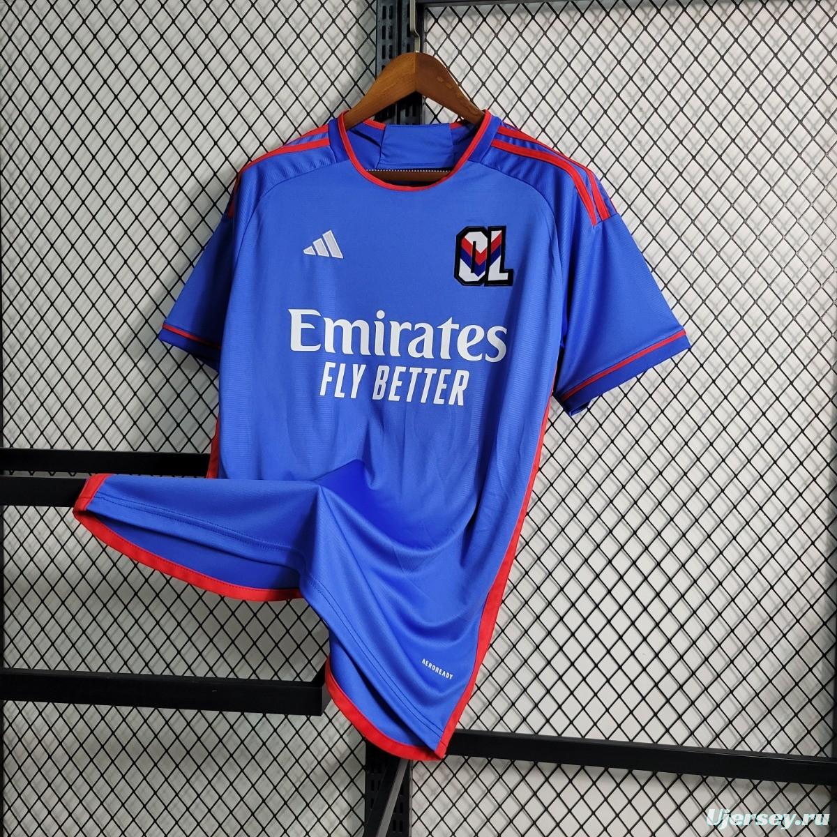 23/24 Olympique Lyonnais Away Blue Jersey