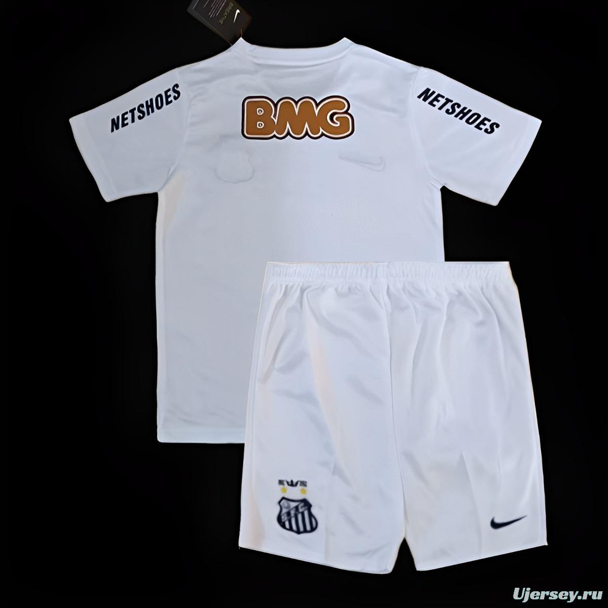 Retro Kids 12/13 Santos Home White Jersey