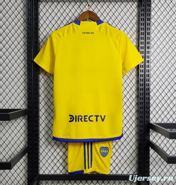 23/24 Kids Boca Juniors Away Yellow Jersey