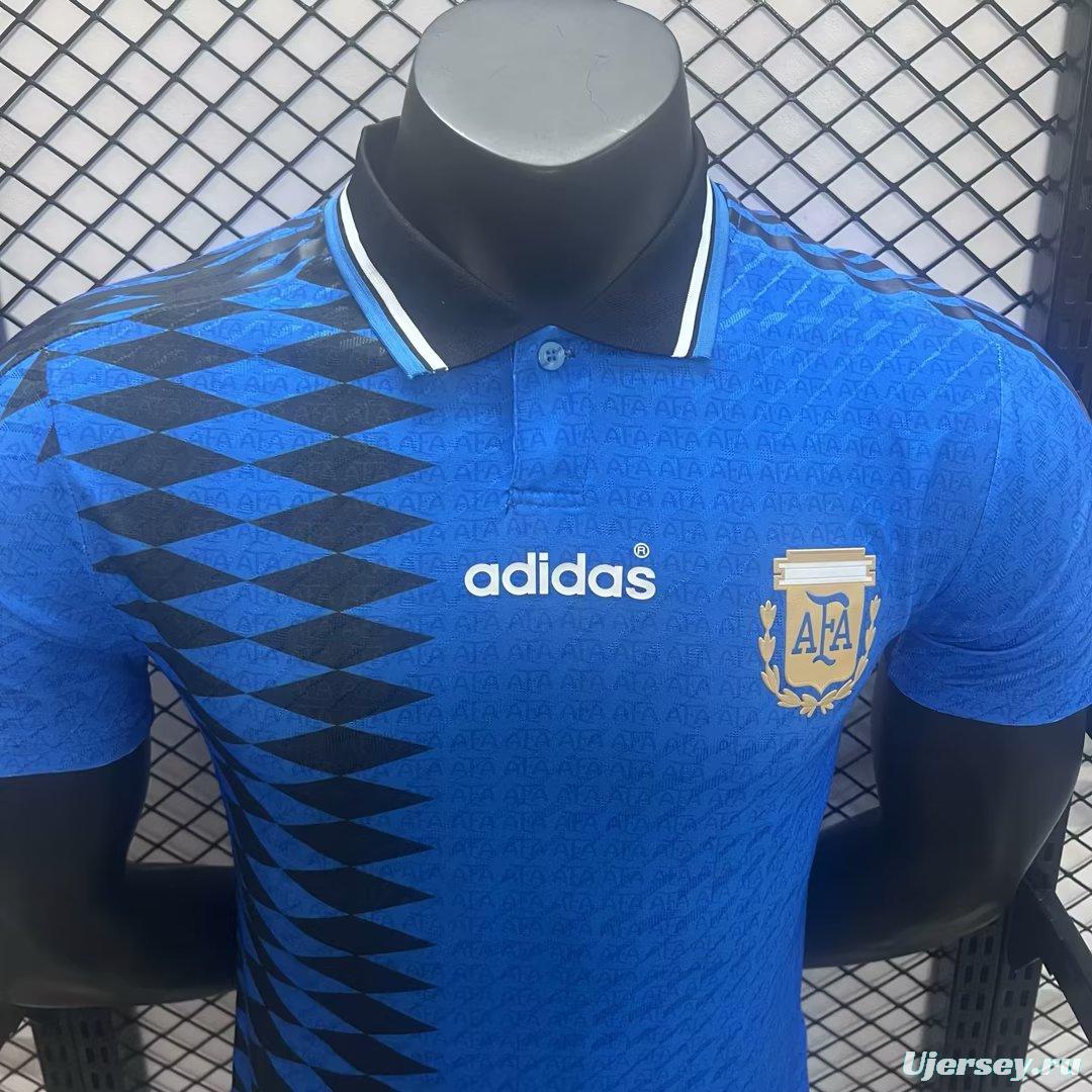 Player Version Retro 1994 Argentina Away Blue Jersey