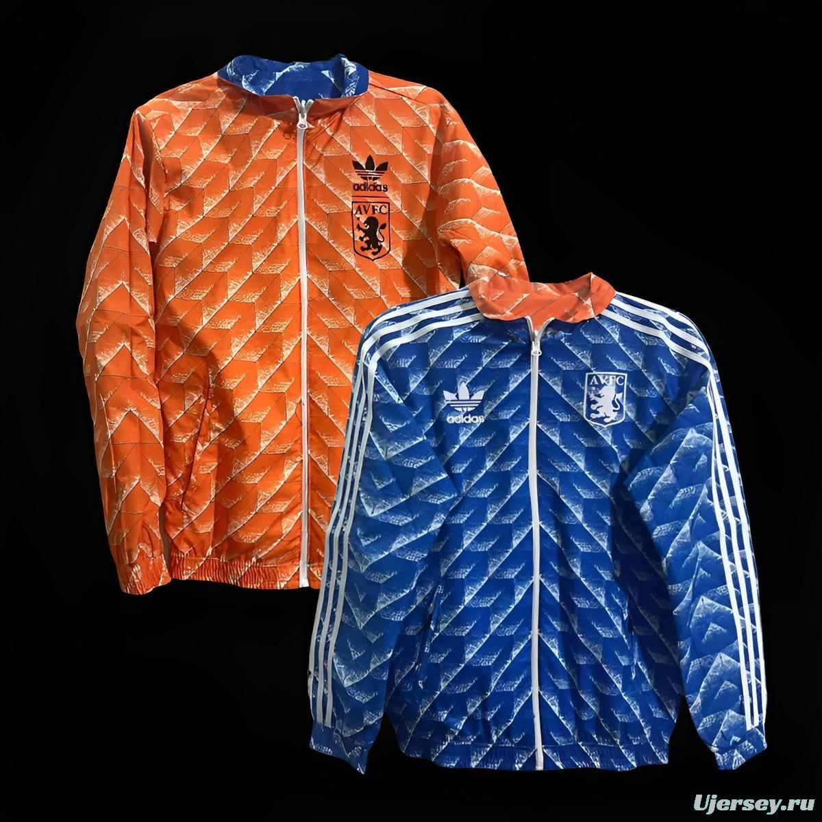 Retro Aston Villa Reversible Blue/Orange Jacket