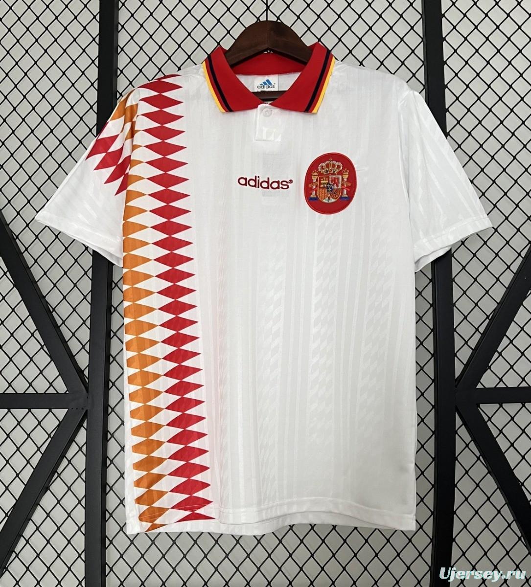 Retro 1994 Spain Away White Jersey