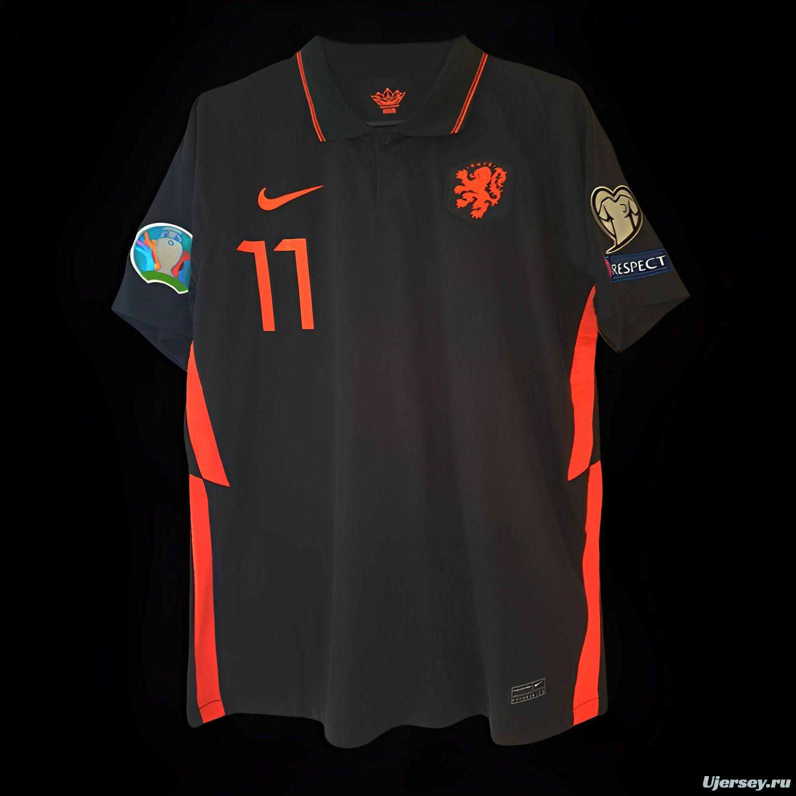 Retro 2020 Netherlands Away Black Jersey