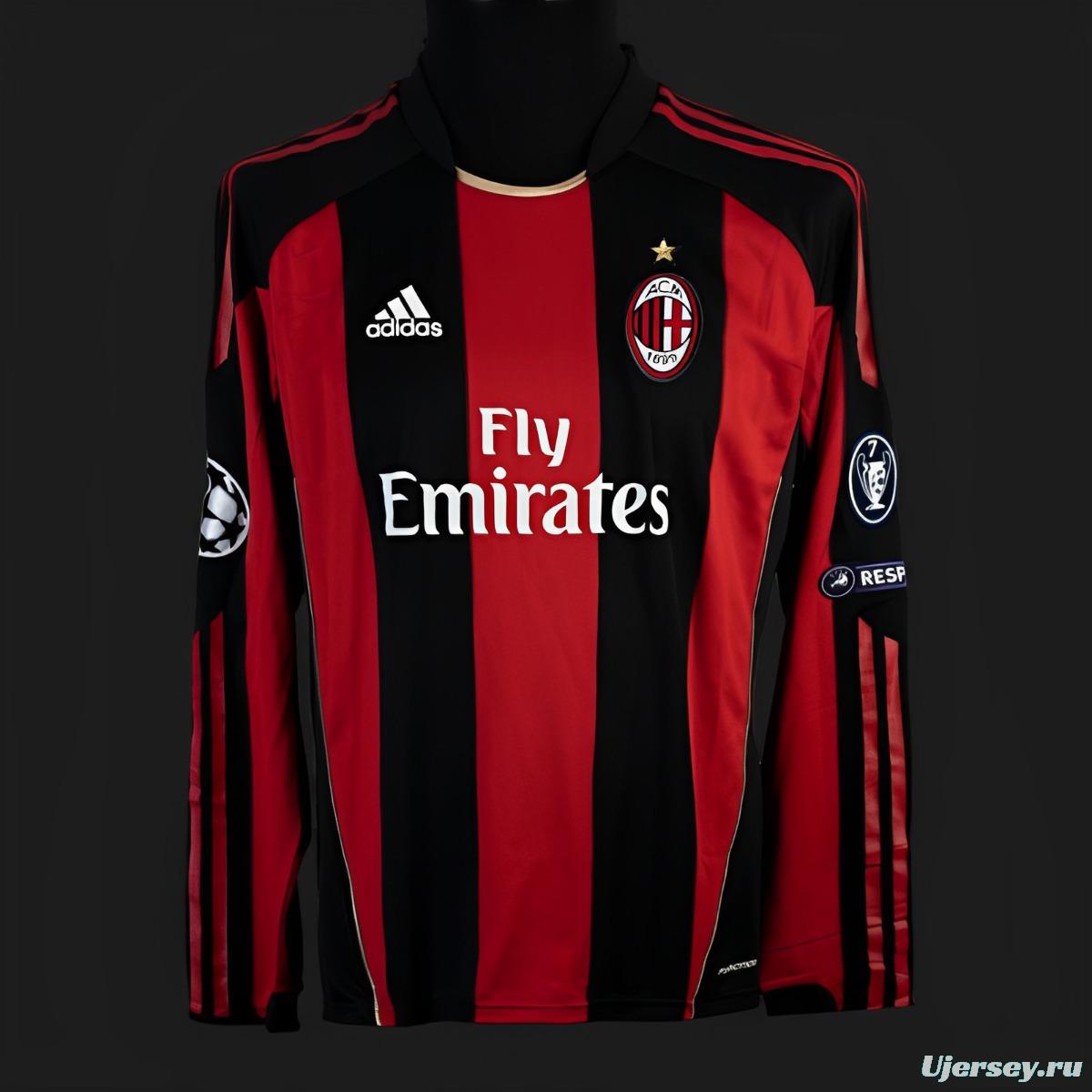 Retro 10/11 AC Milan Home Long Sleeve Jersey