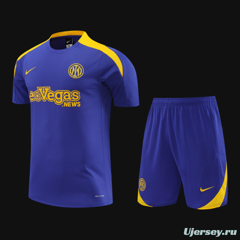 24/25 Inter Milan Blue Short Sleeve Jeresy+Shorts