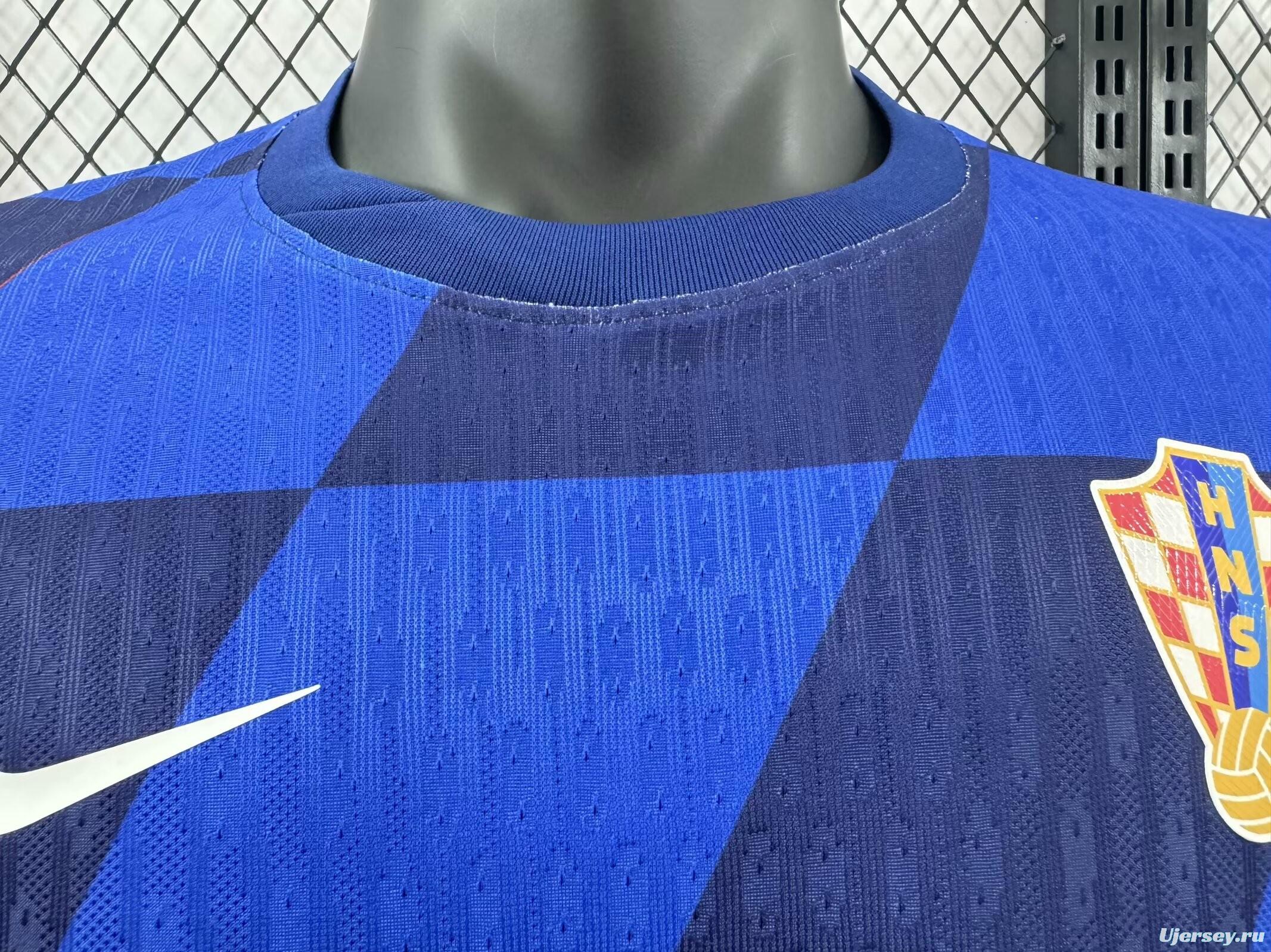 Player Version 2024 Croatia Away Blue Jersey