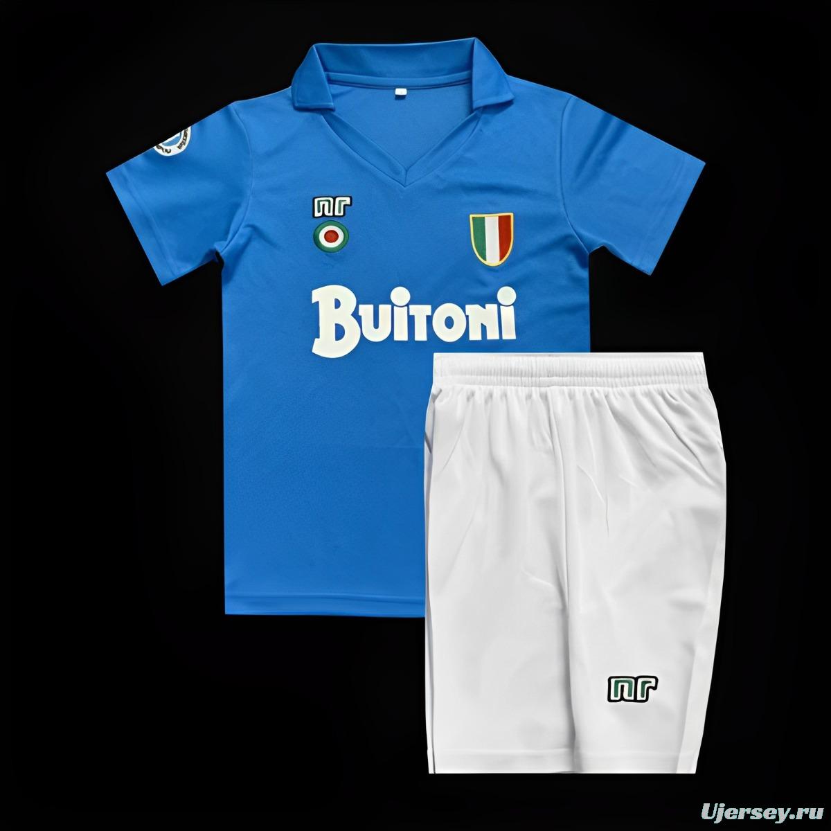 Retro Kids 87/88 Napoli Home Jersey