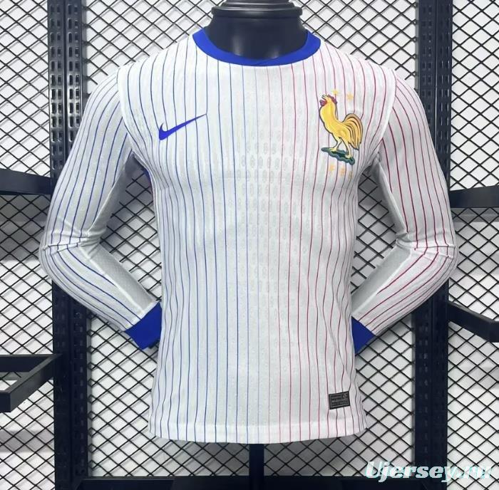 Player Version 2024 France Away Long Sleeve Jersey