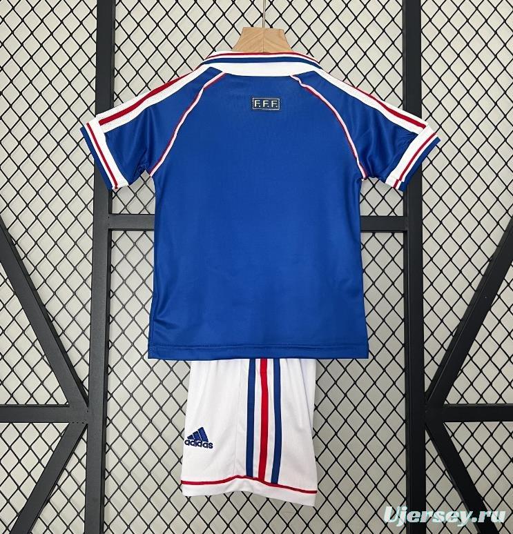 Retro 1998 Kids France Home Jersey