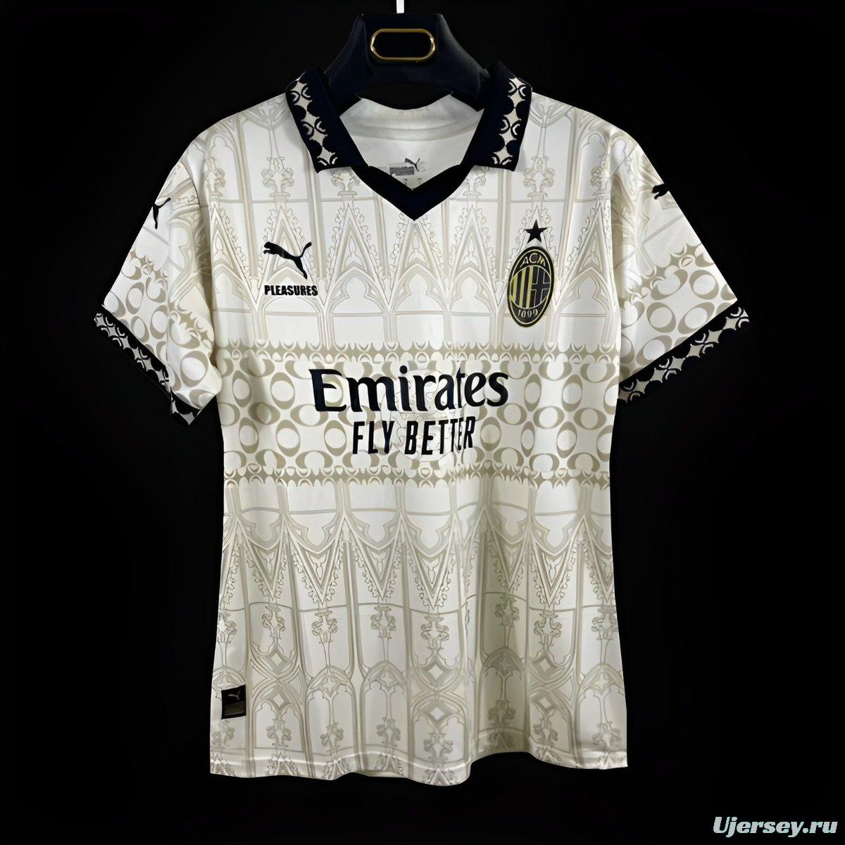 23/24 Women AC Milan x PLEASURES Forth White Jersey