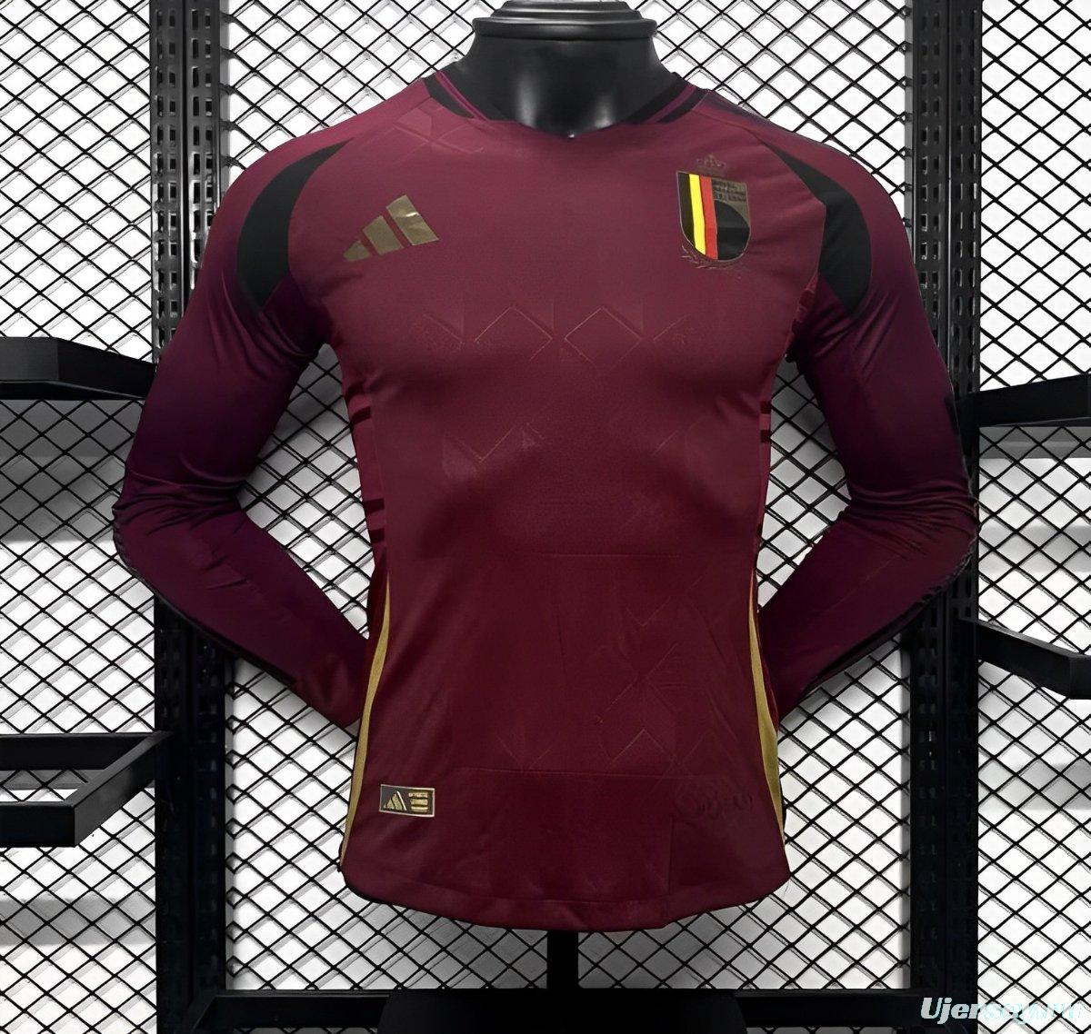 Player Version 2024 Belgium Home Sleeve Jersey