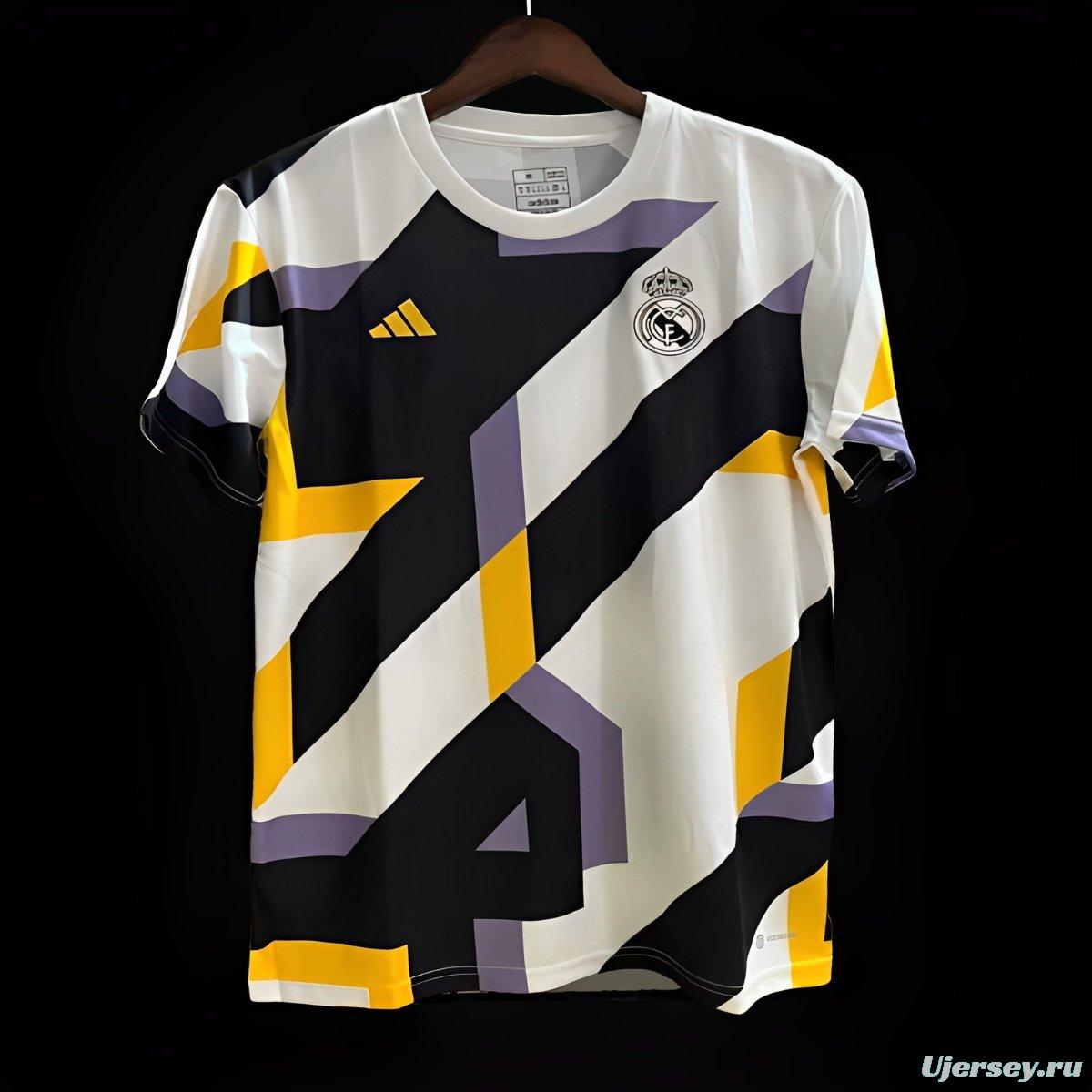 23/24 Real Madrid Abstract Take on Houndstooth Pattern Pre-Match Jersey