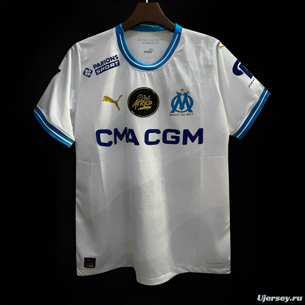 23/24 Olympique Marseille OM Africa Jersey CLAUSS AUBAMEYANG Home Jersey