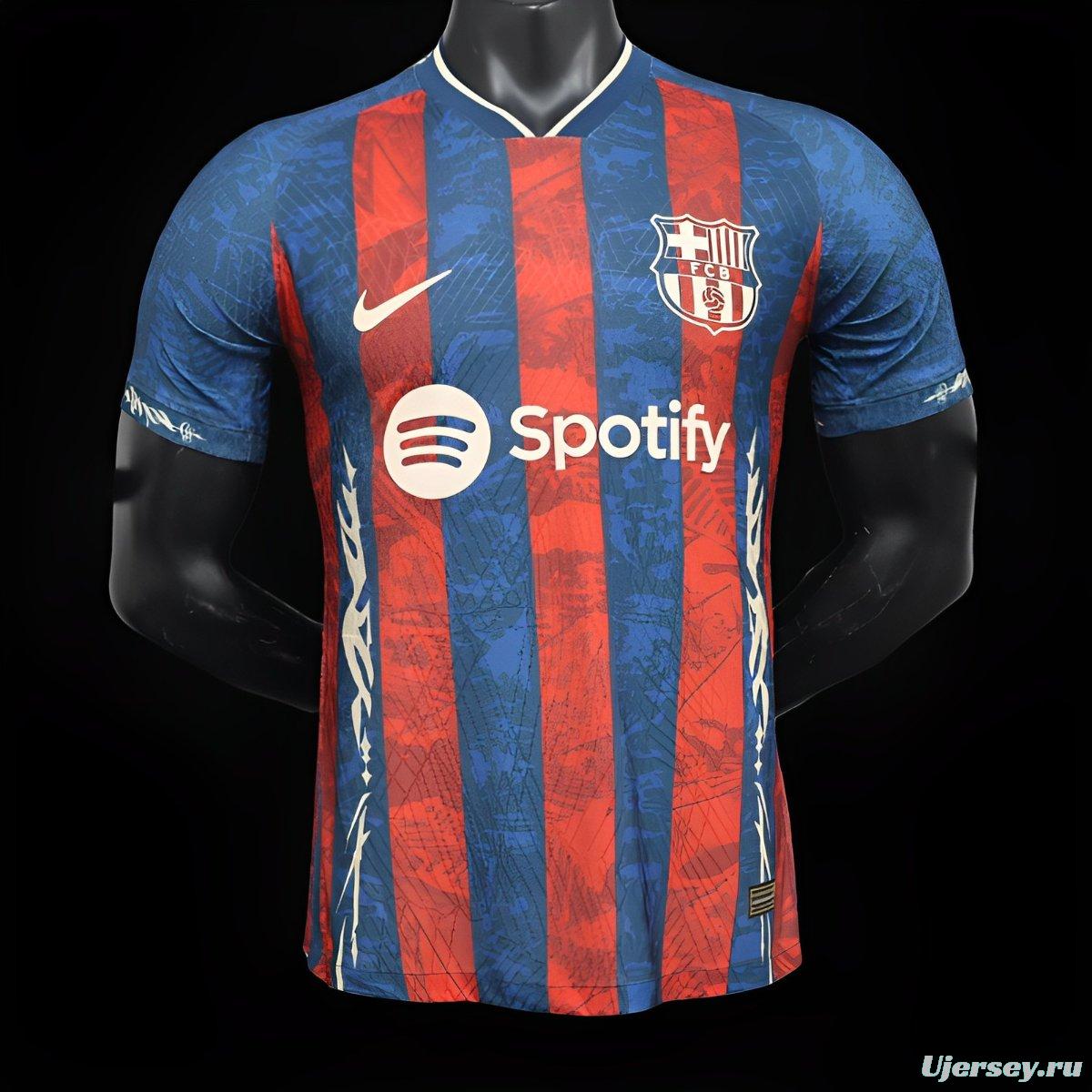 Player Version 24/25 Barcelona Red/Blue Special Jersey