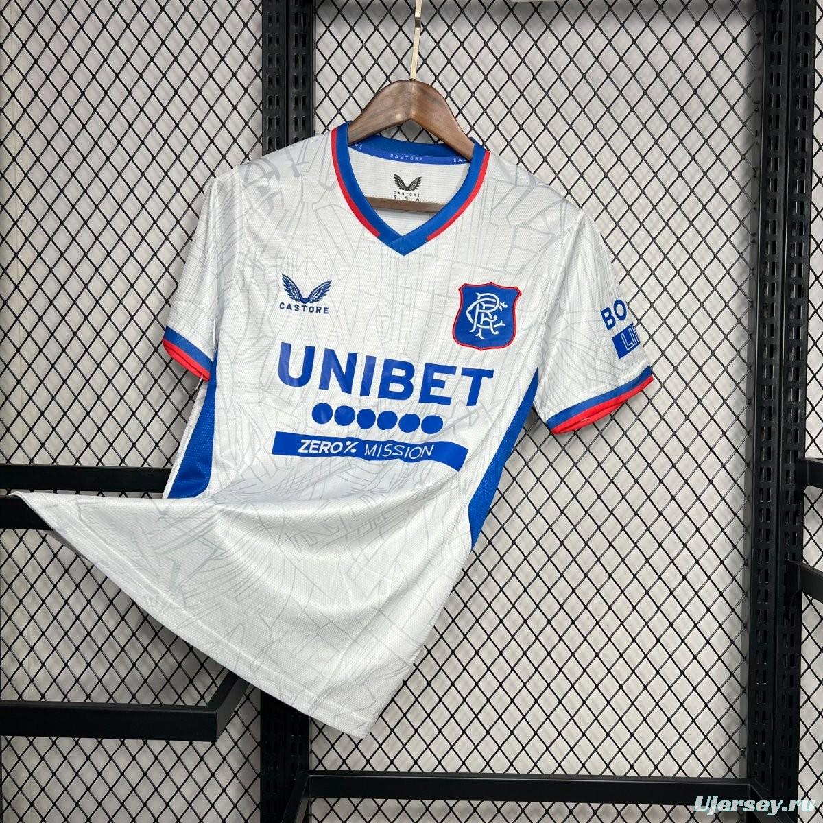 24/25 Glasgow Rangers Away White Jersey