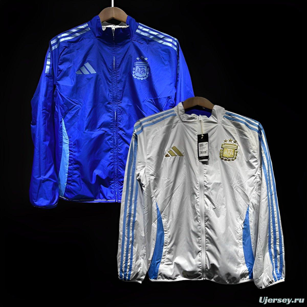 2024 Argentina White/Blue Reversible Windbreaker