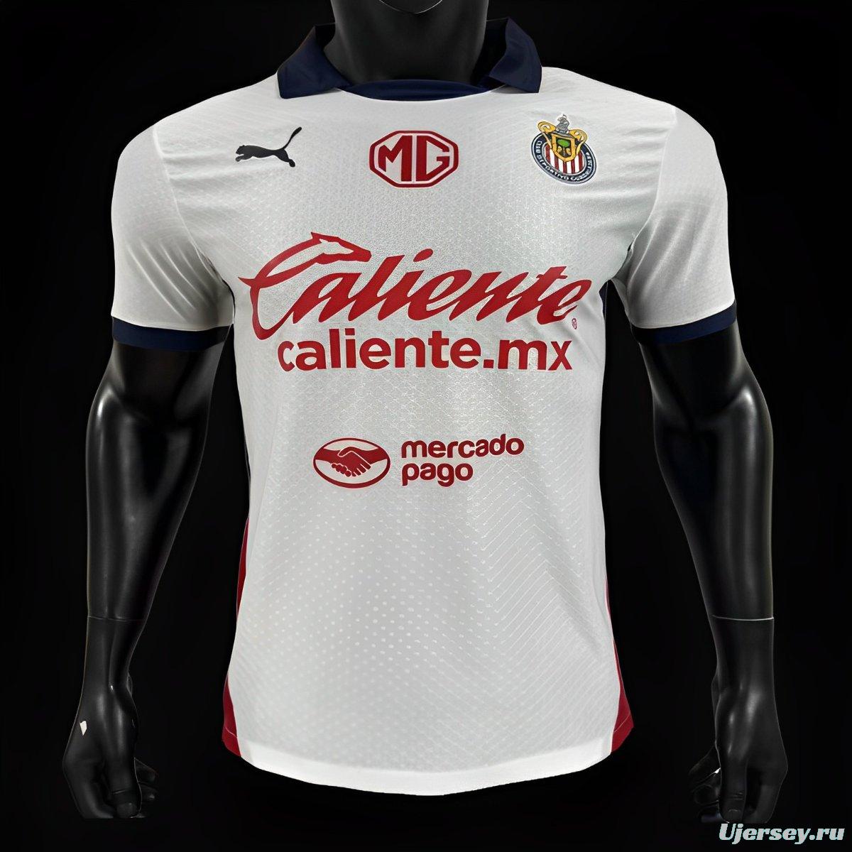 Player Version 24/25 Chivas Guadalajara Away White Jersey