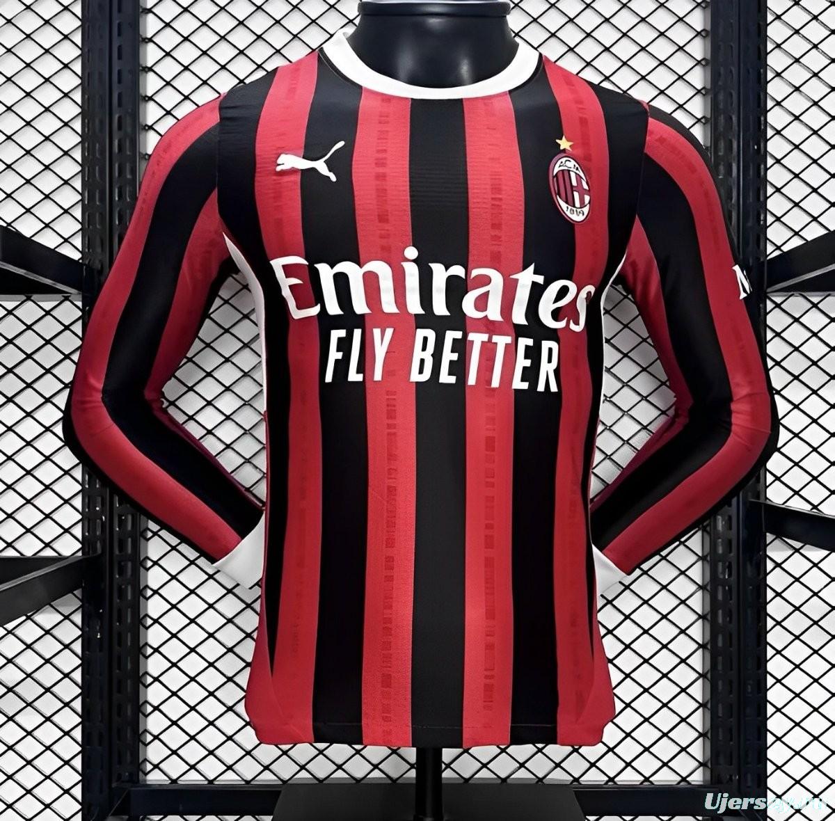 Player Version 24/25 AC Milan Home Long Sleeve Jersey