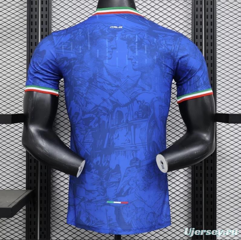Player Version 2024 Italy Italian Football TV Blue EURO Jersey