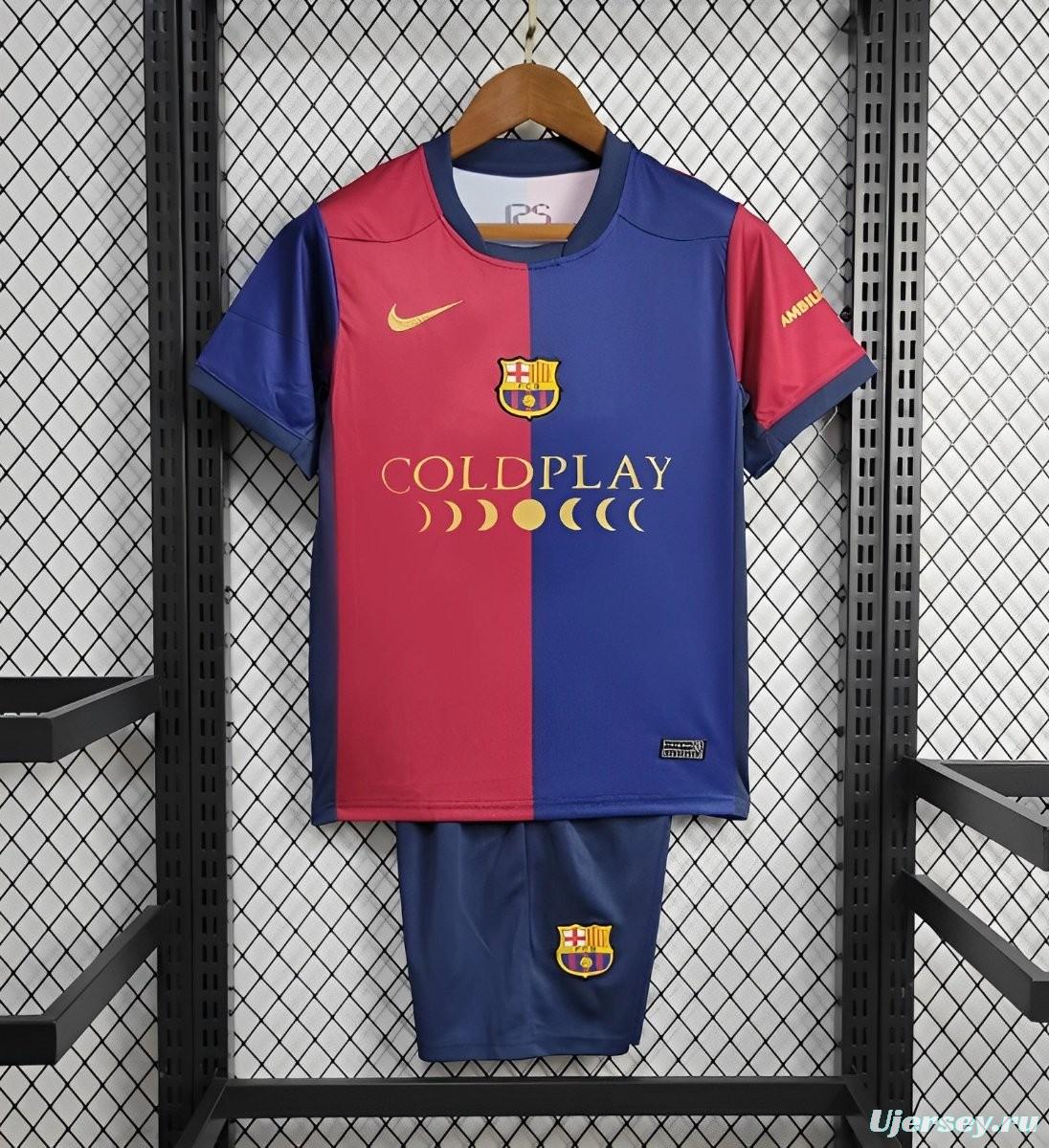 24/25 Kids Barcelona Coldplay Home Special Jersey