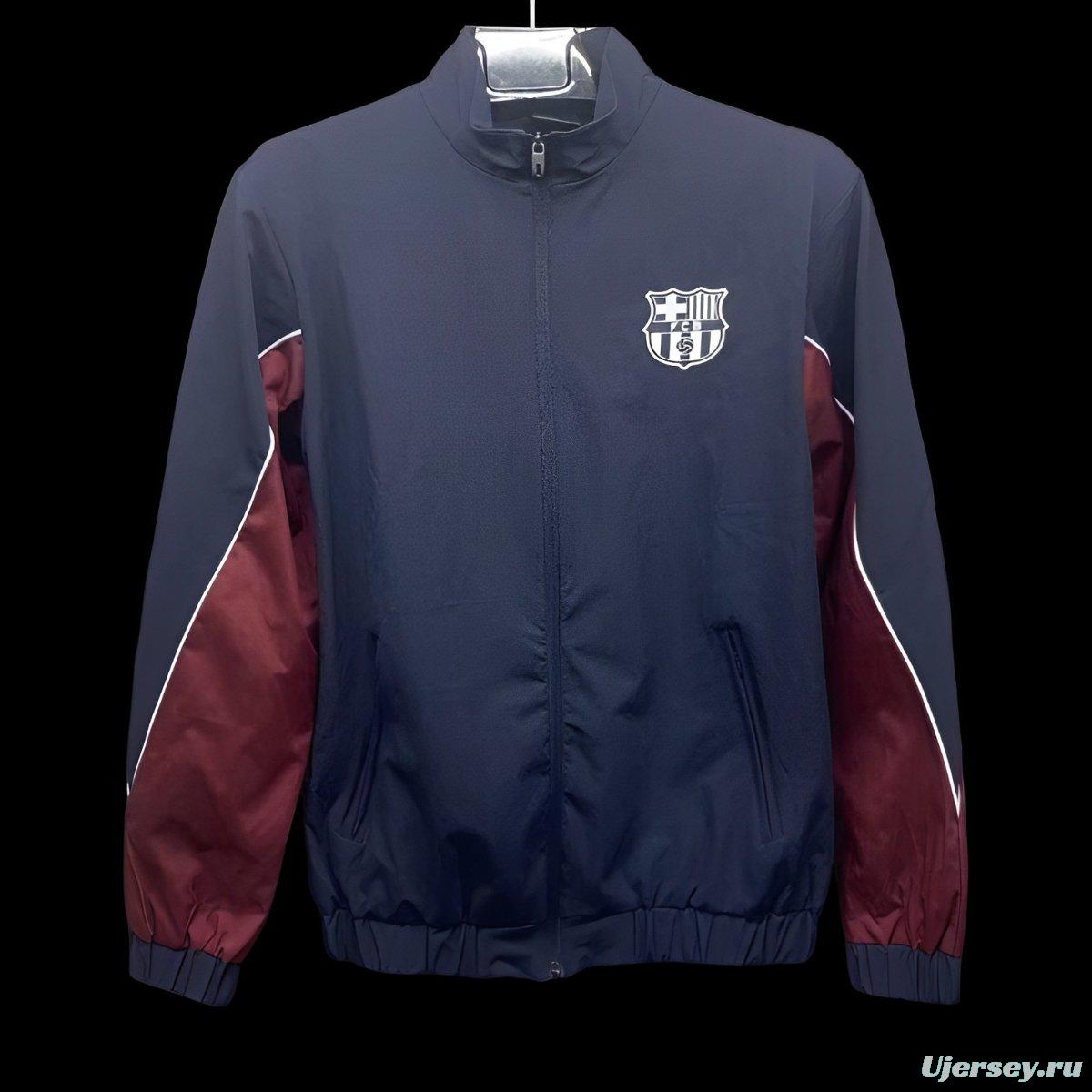 24/25 Barcelona Navy Full Zipper Windbreaker