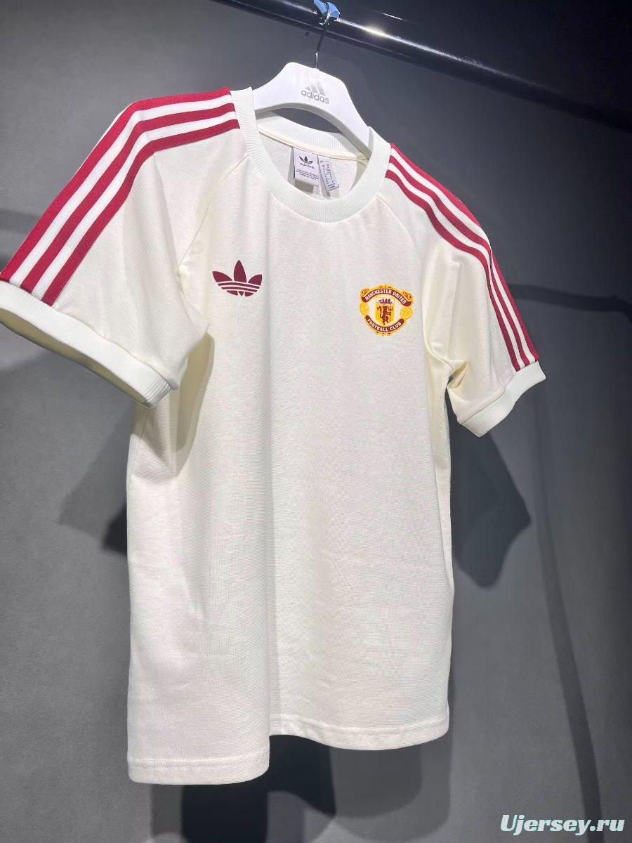 24/25 Manchester United Cotton Beige T-shirt Jersey