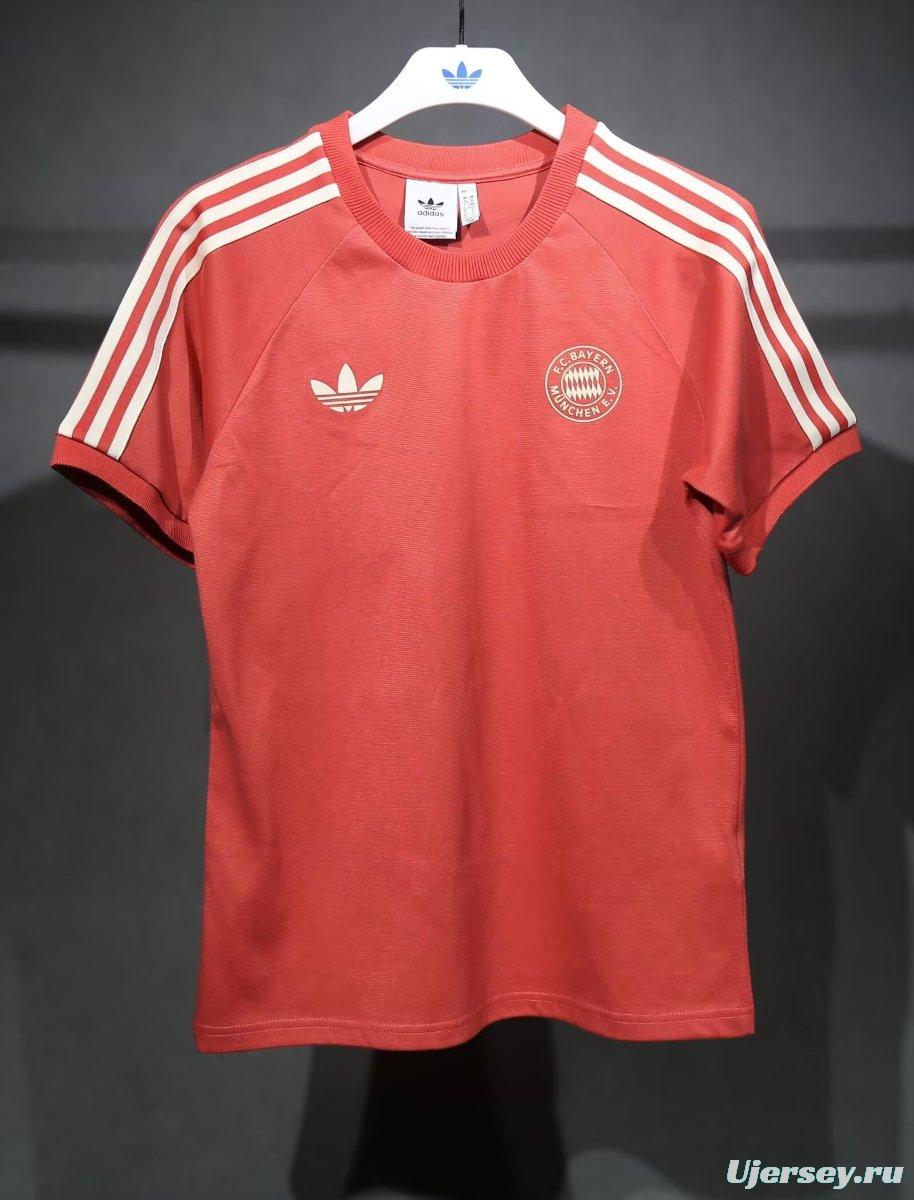 24/25 Bayern Munich Adidas Originals Red Cotton T-Shirts