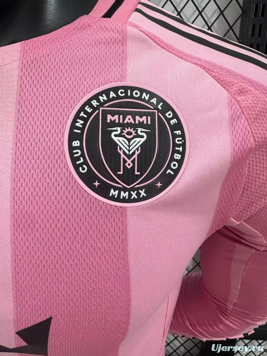 Player Version 25/26 Inter Miami Away Pink Long Sleeve Jersey