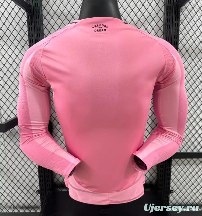 Player Version 25/26 Inter Miami Away Pink Long Sleeve Jersey