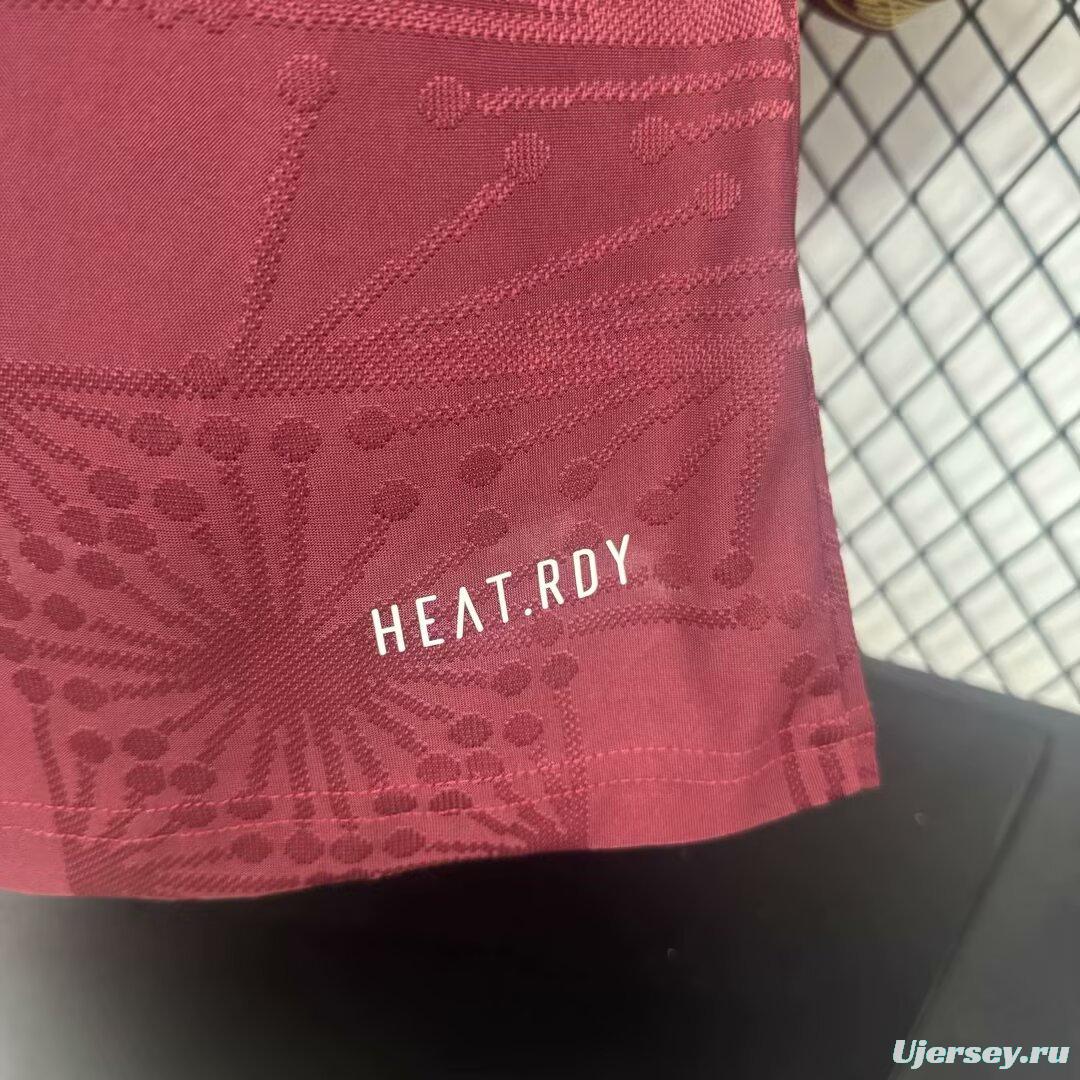 Player Version 2025 Mexico Gold Cup Wine Long Sleeve Jersey