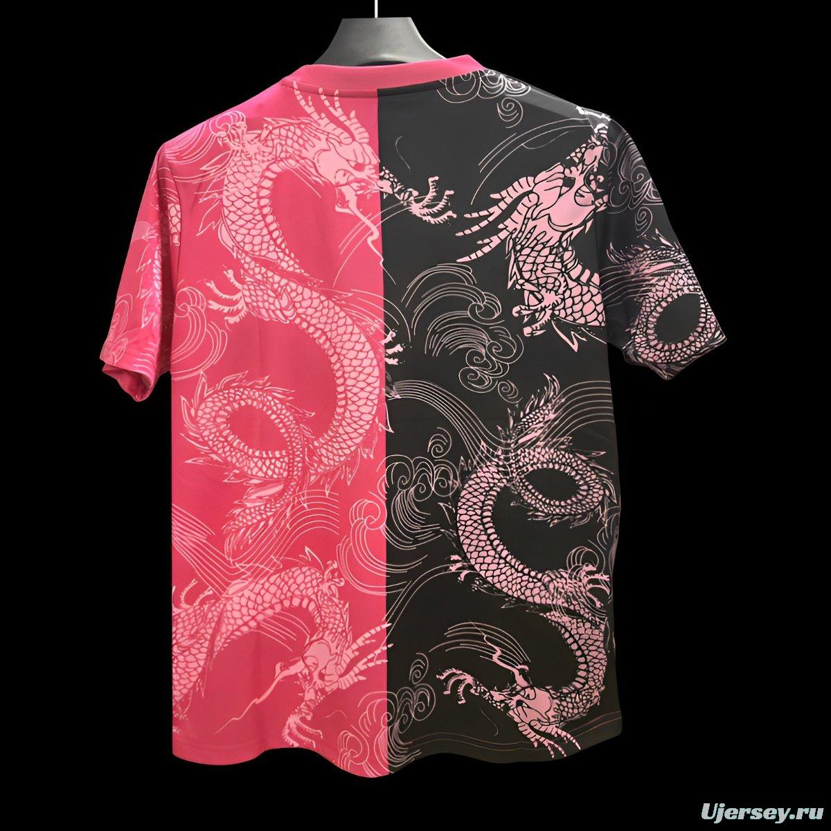 25/26 Real Madrid Pink and Black with Split Dragon Design Jersey