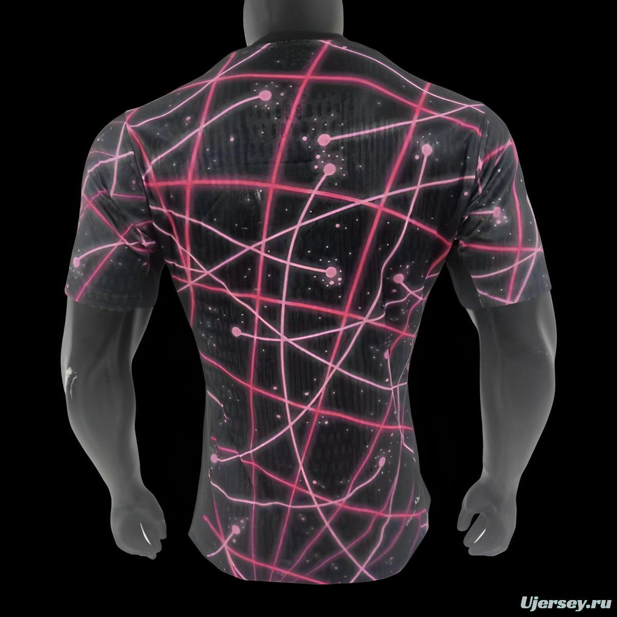 Player Version 25/26 Paris Saint-Germain Black with Pink Laser Lines Jersey