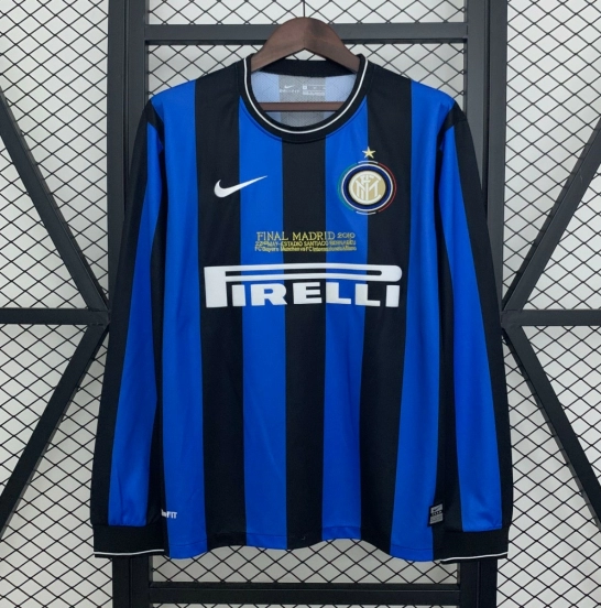 09/10 Retro Inter Milan Long Sleeves Champions League Edition Home Jersey