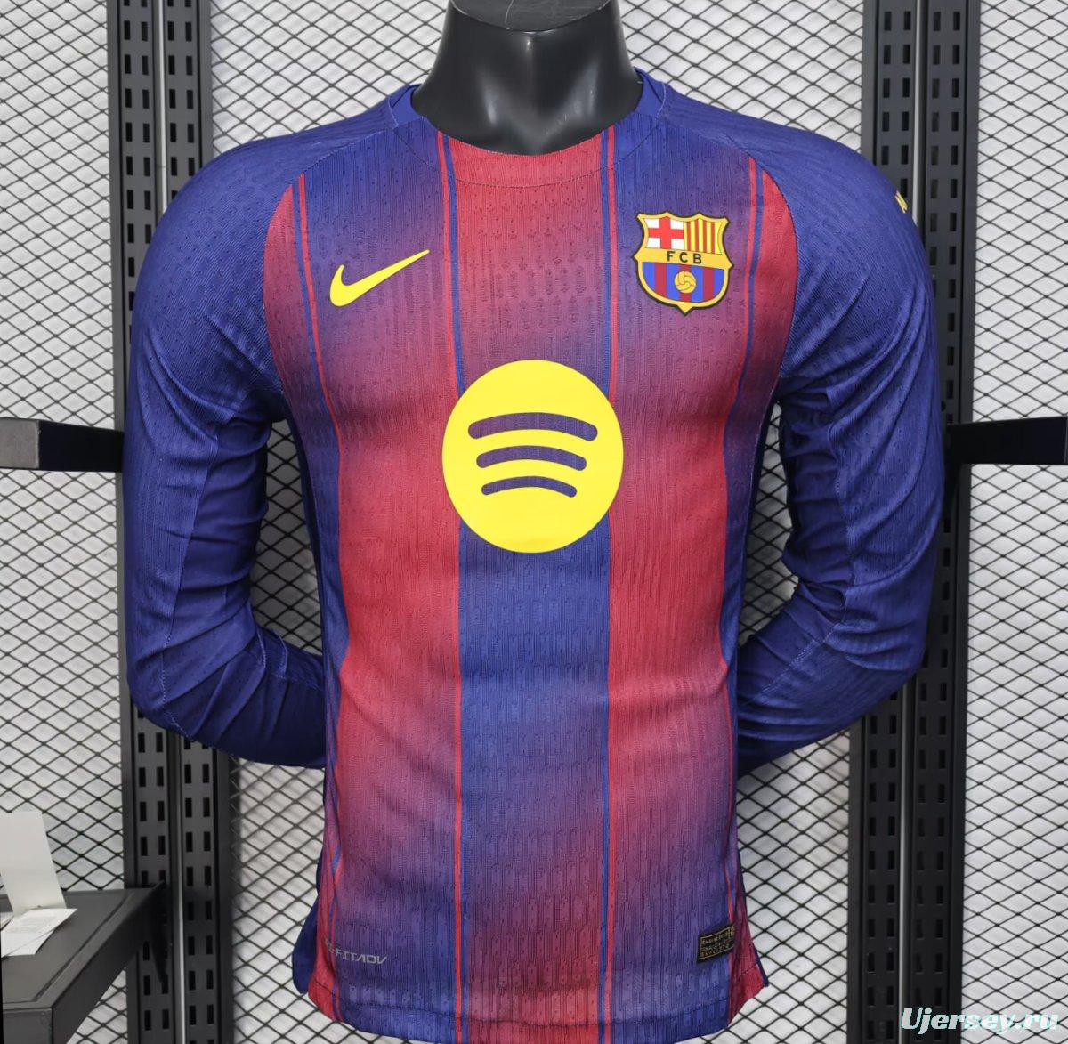 Player Version 25/26 Barcelona Home Long Sleeve Jersey