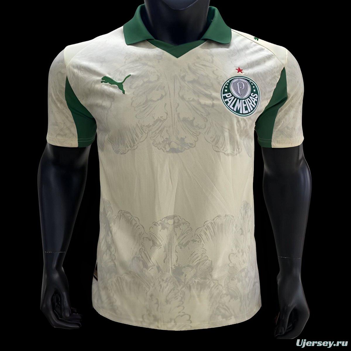 25/26 Palmeiras Off-White with Green Accents Jersey