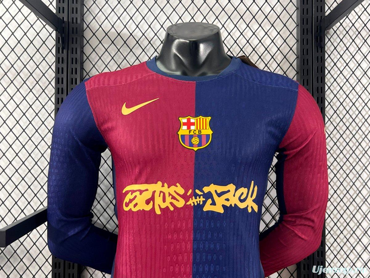 Player Version 24/25 Barcelona x Travis Scott Home Long Sleeve Jersey