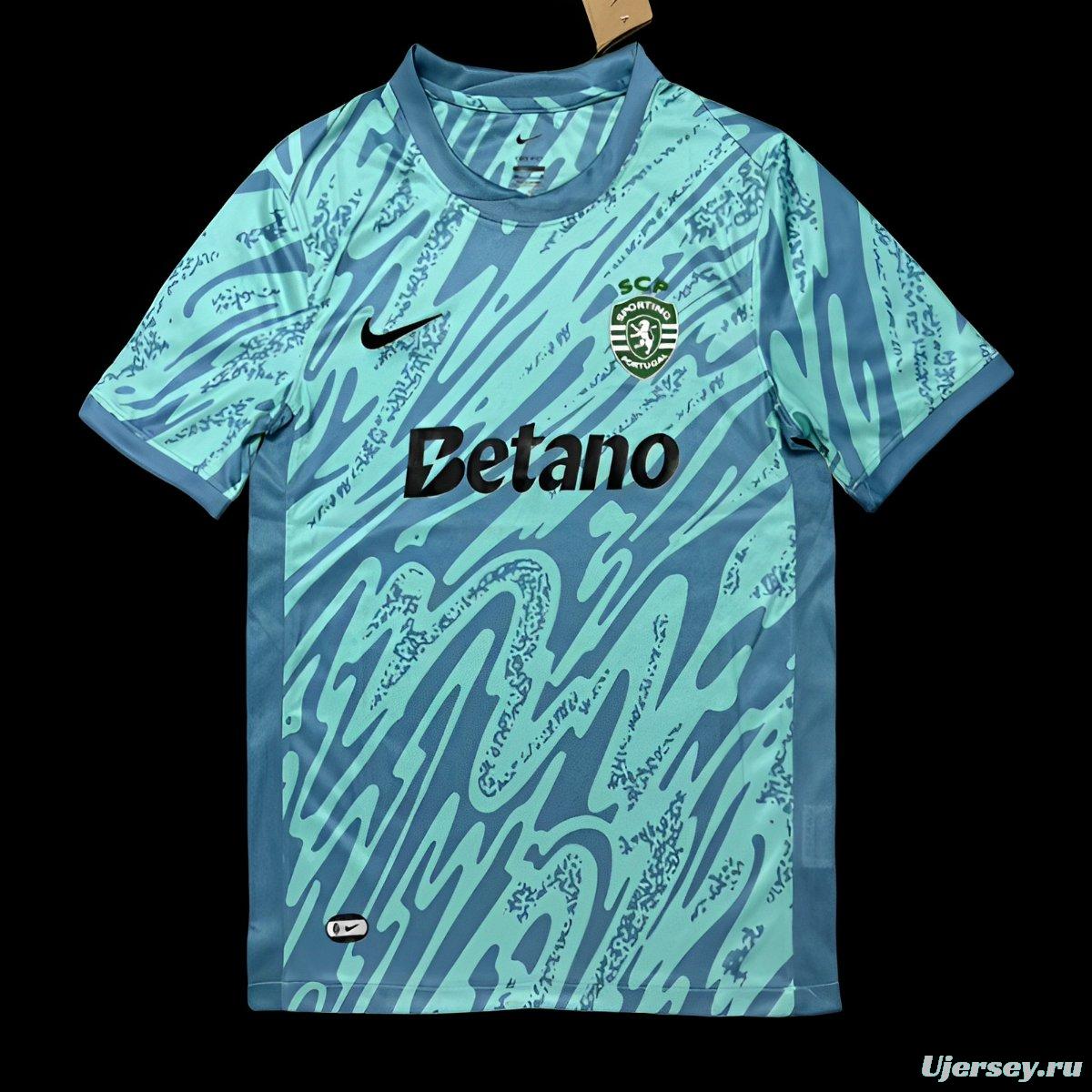 25/26 Sporting CP Mint Green with Wave Pattern Jersey