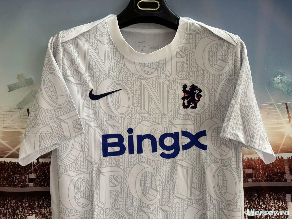 25/26  Chelsea Pre-match Jersey  LONDON Typography Pattern
