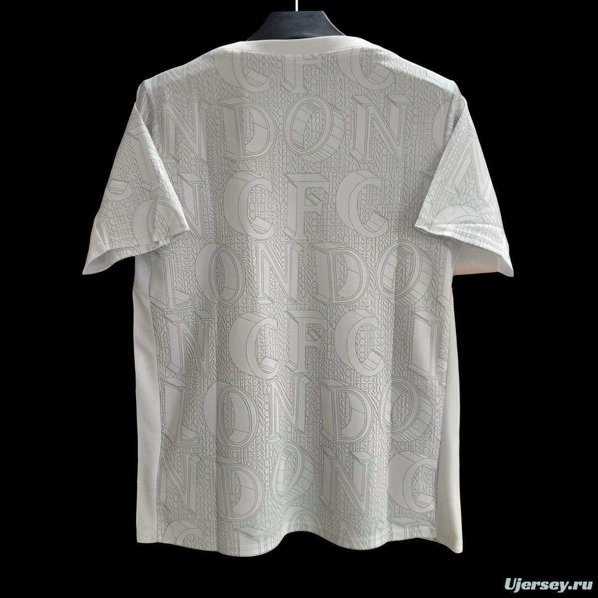 25/26  Chelsea Pre-match Jersey  LONDON Typography Pattern