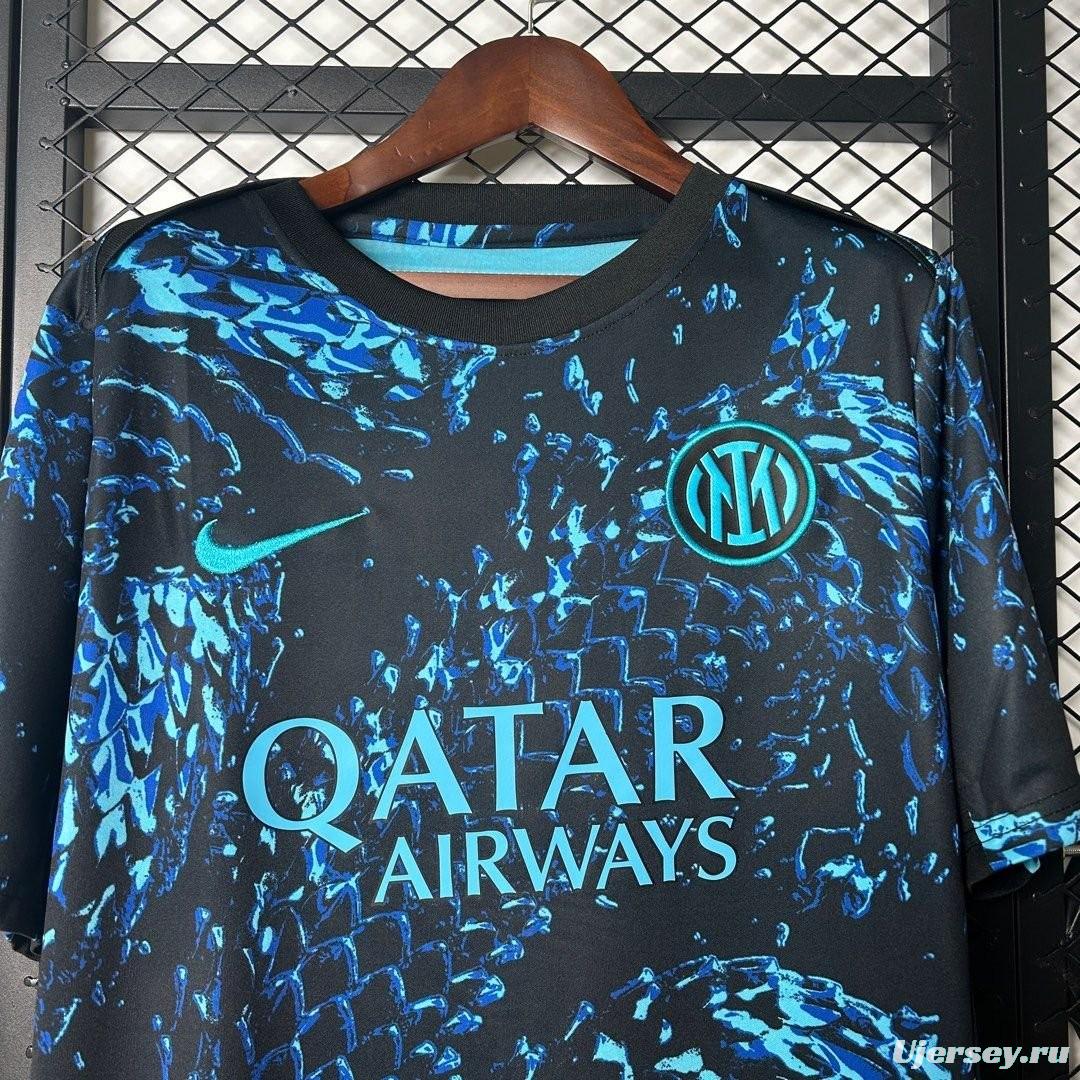 25/26 Inter Milan Black with Blue Snake Pattern Jersey