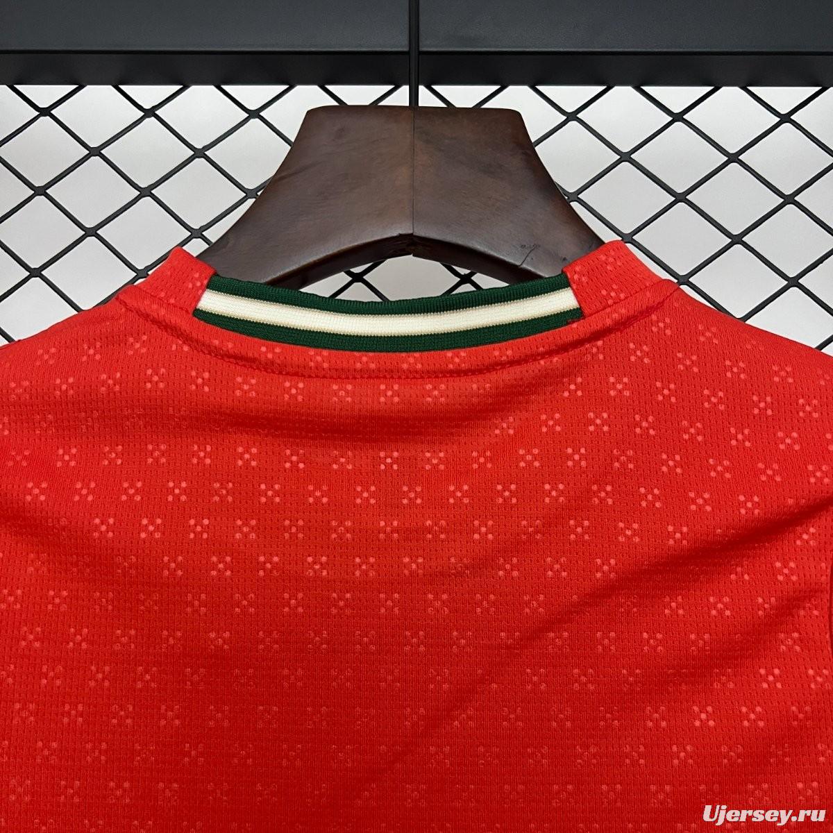 2025 Kids Portugal Home Long Sleeve Jersey