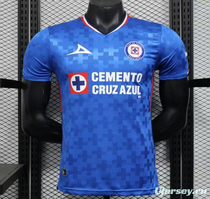 Player Version 25/26 Cruz Azul Home Blue with Digital Pixel Pattern Jersey