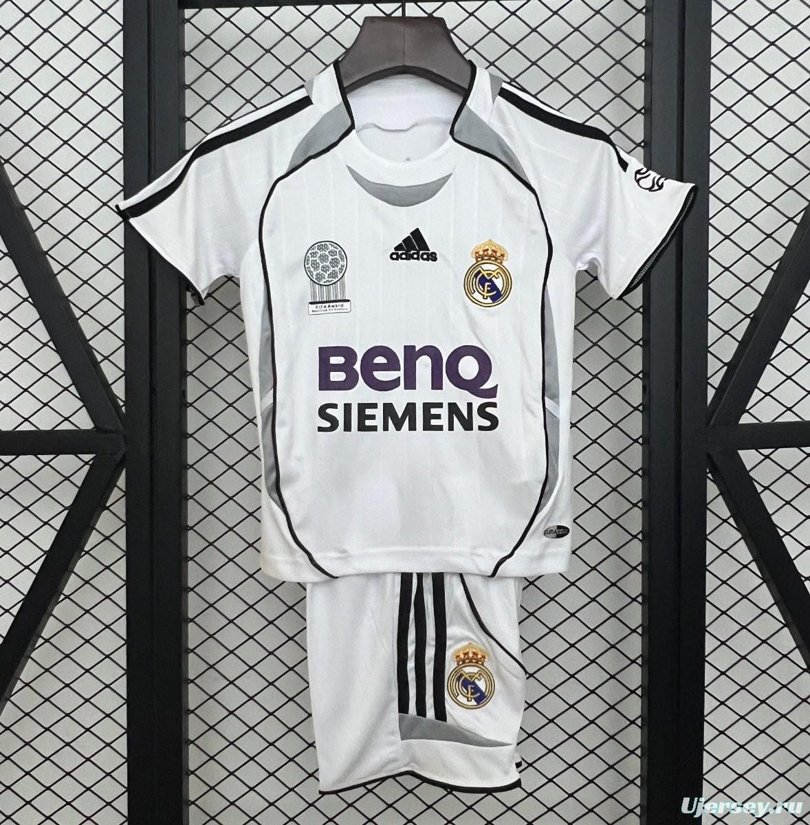 Retro 06/07 Kids Real Madrid Home Size 16-28 Jersey