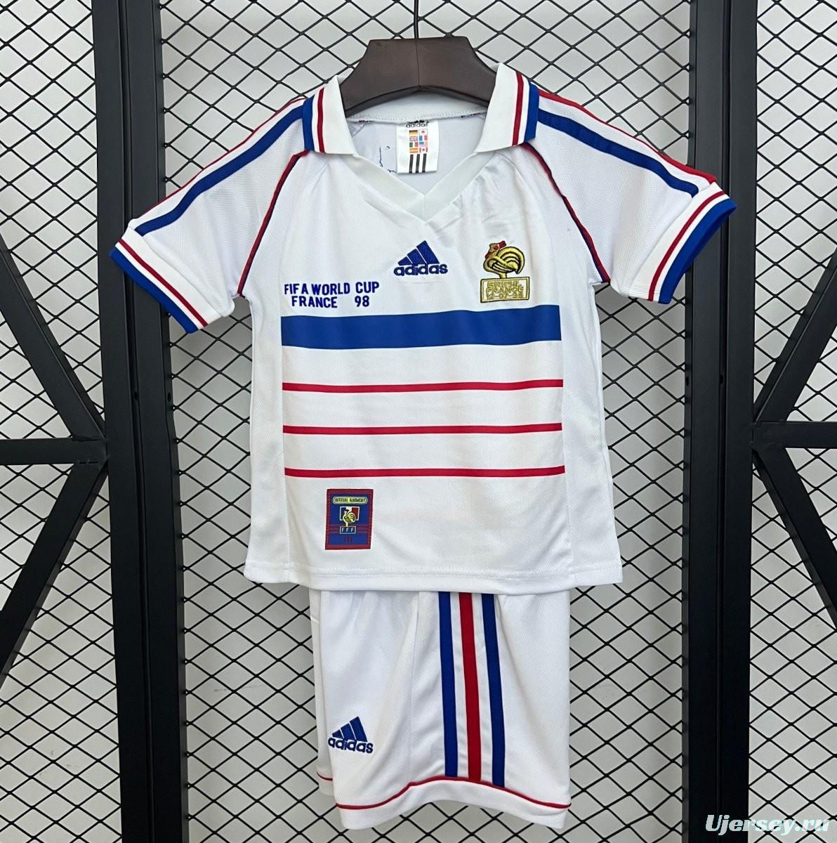 1998 Kids France Away Size 16-28 Jersey
