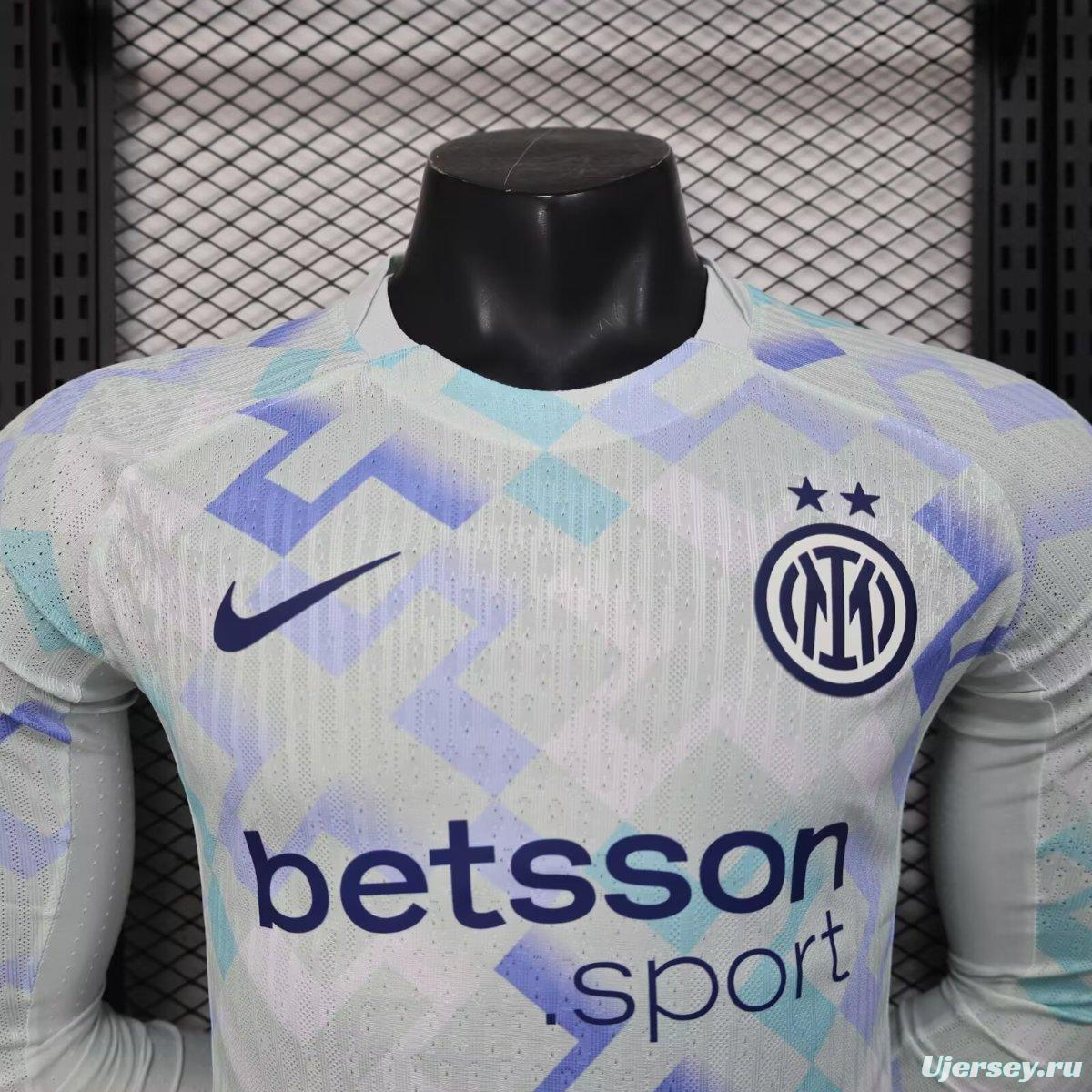 Player Version 25/26 Inter Milan Away WHITE Long Sleeve Jersey