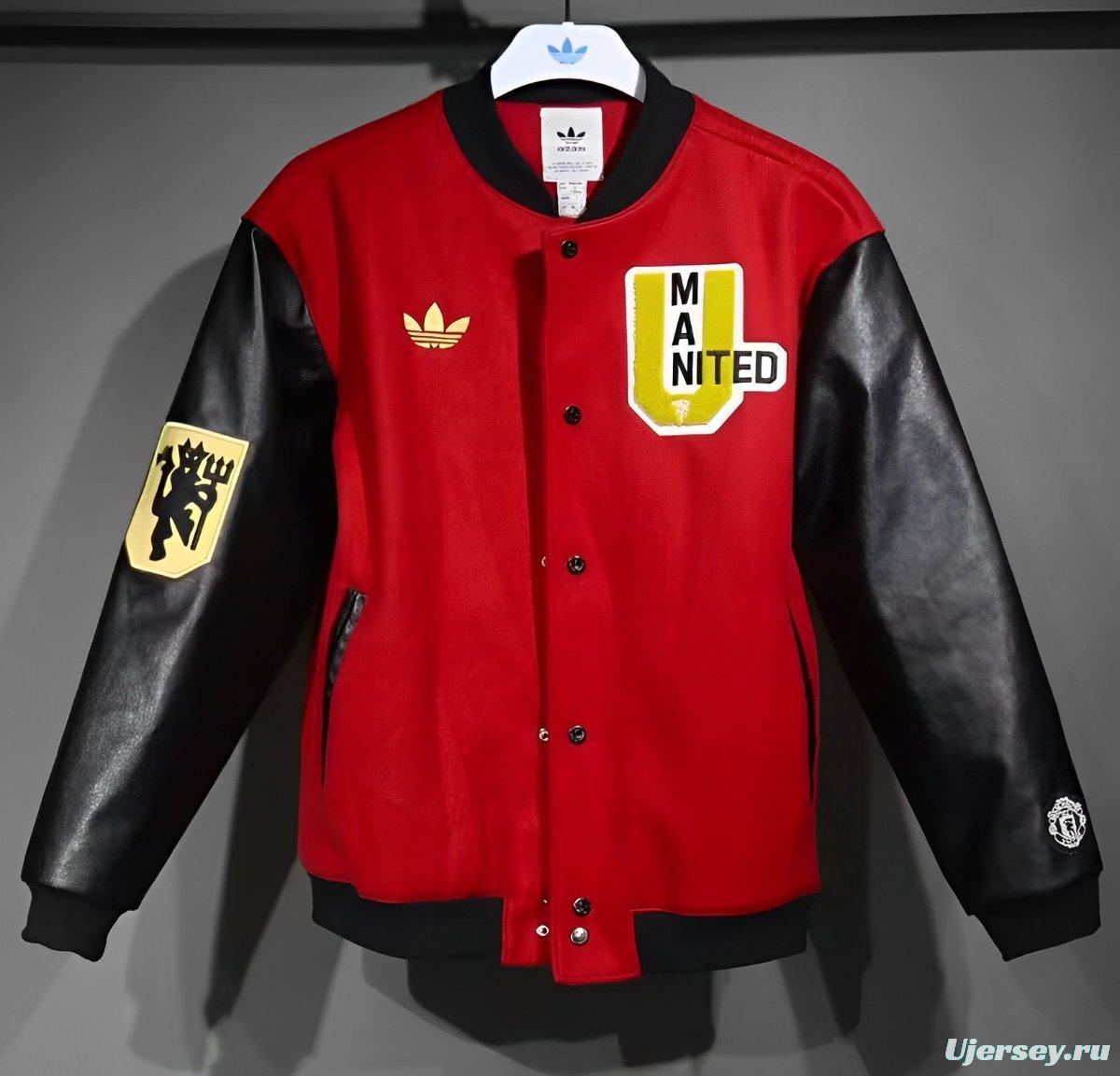24/25 Manchester United Letterman Red/Black Jacket