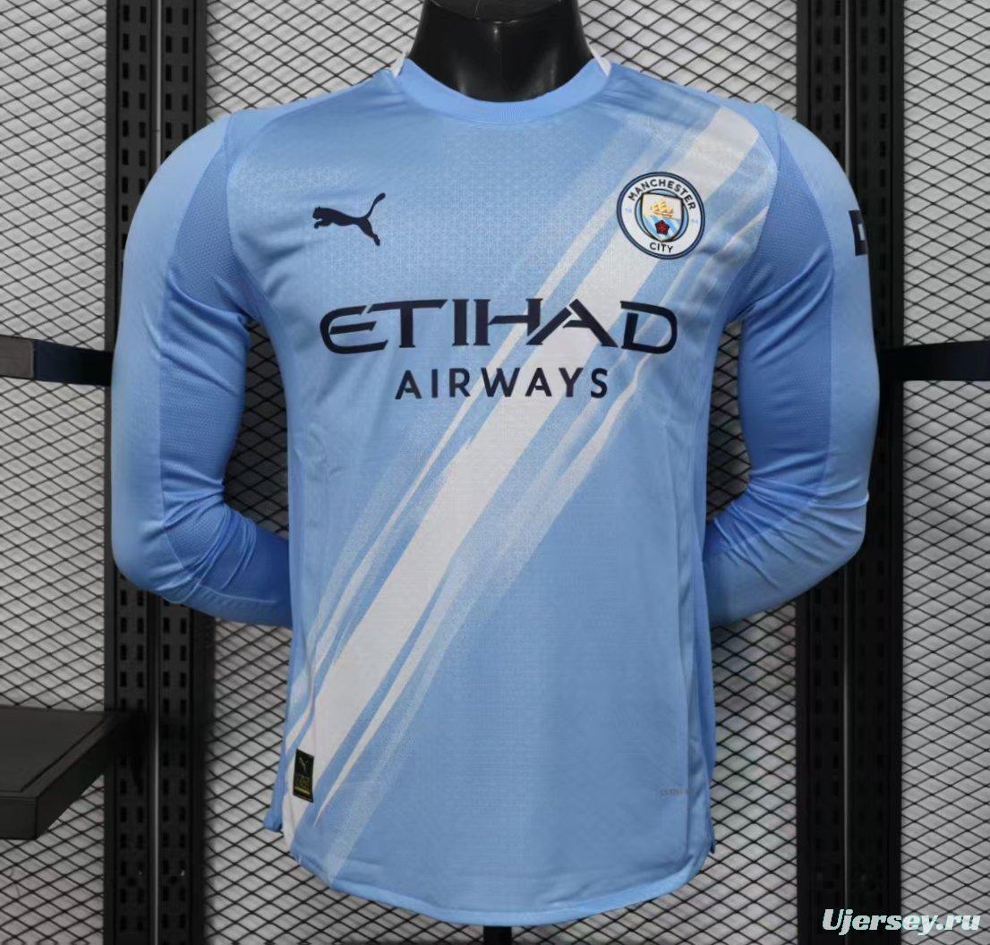 Player Version 25/26 Manchester City Home Long Sleeve Jersey